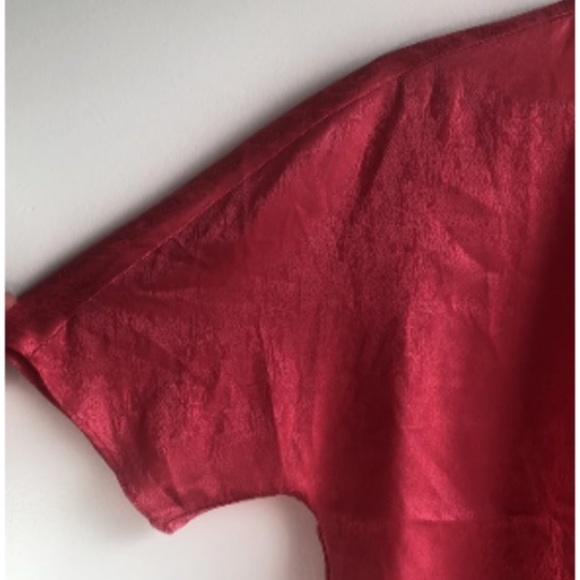 Kensie Wrap Belted Shiny Blouse - Picture 3 of 9